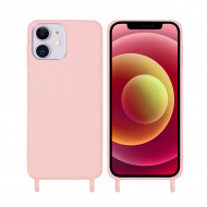 Coque anneaux silicone liquide compatible iPhone 6/7/8/SE - Rose