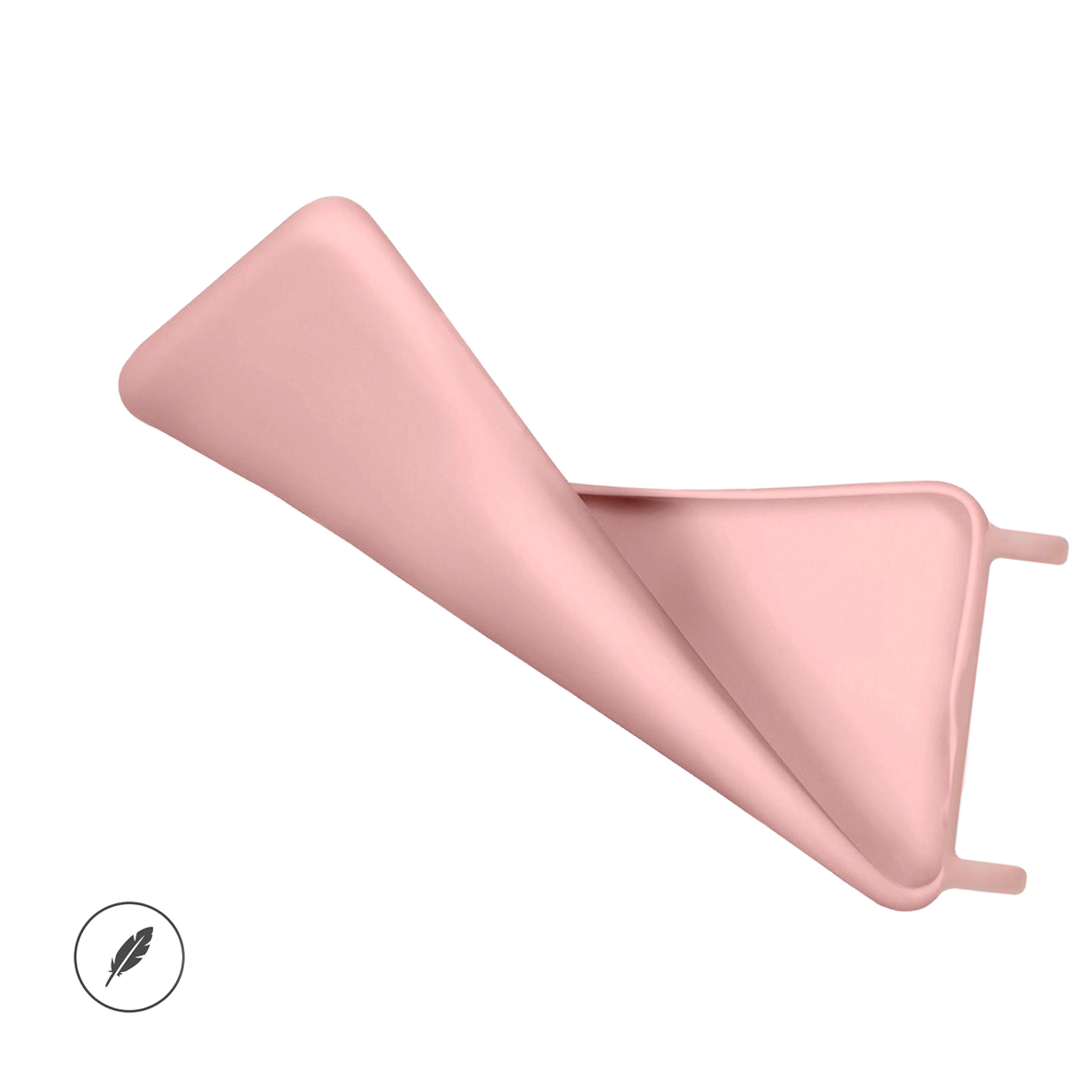 Coque anneaux silicone liquide compatible iPhone 14 Plus - Rose