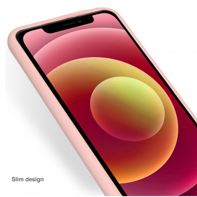 Coque anneaux silicone liquide compatible iPhone 14 Plus - Rose