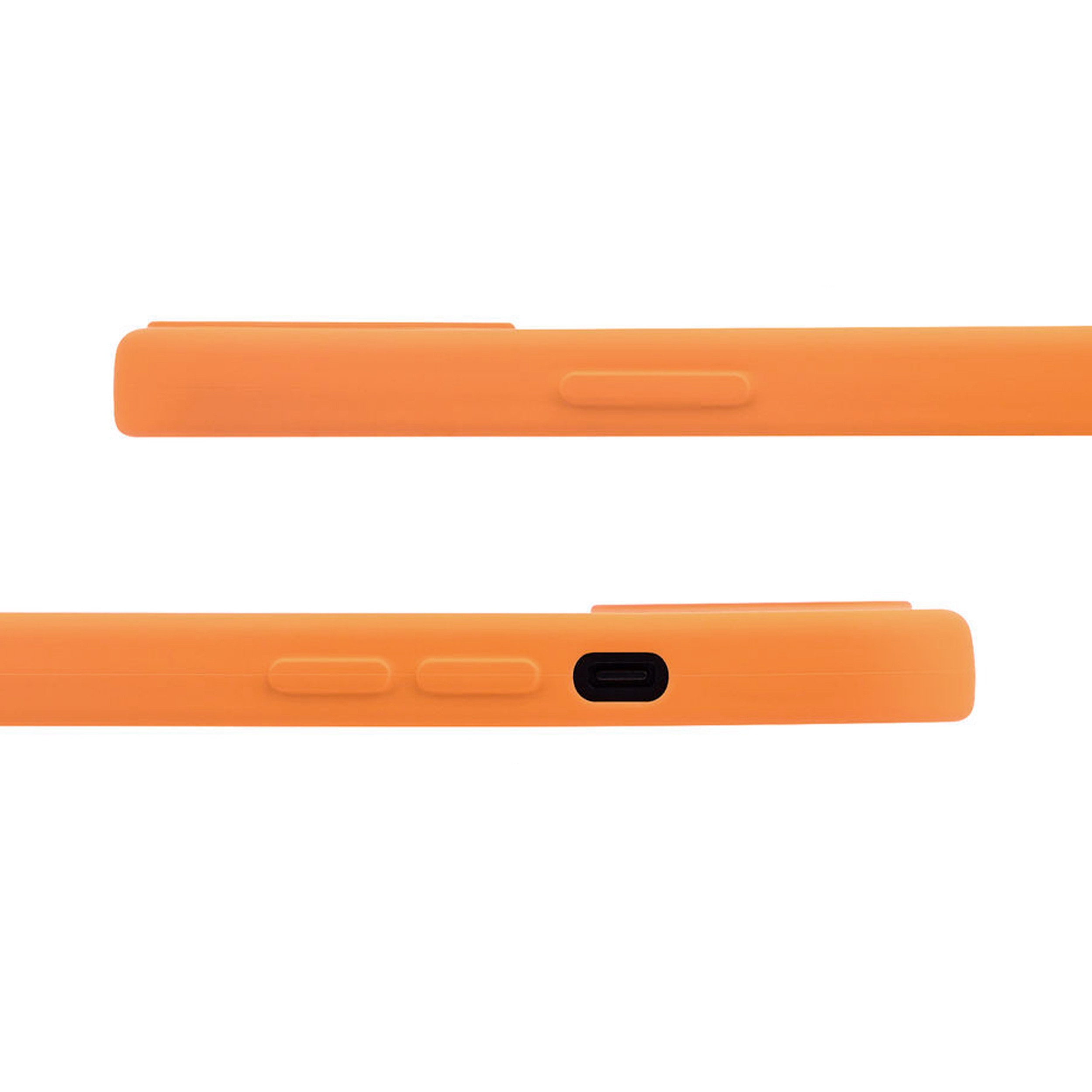 Coque anneaux silicone liquide compatible iPhone 6/7/8/SE - Orange