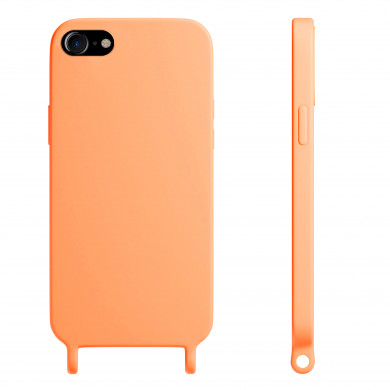 Coque anneaux silicone liquide compatible iPhone 6/7/8/SE - Orange