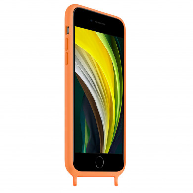 Coque anneaux silicone liquide compatible iPhone 6/7/8/SE - Orange