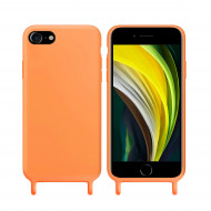 Coque anneaux silicone liquide compatible iPhone  11 - Orange