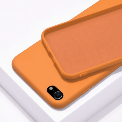 Coque anneaux silicone liquide compatible iPhone 6/7/8/SE - Orange