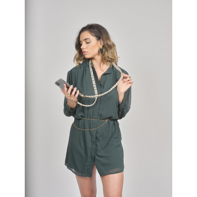 Chaîne perles 120cm Austin - Rose