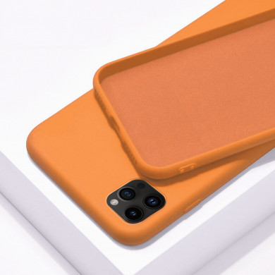 Coque anneaux silicone liquide compatible iPhone 12/12PRO - Orange