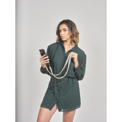 Chaîne perles 120cm Austin - Rose