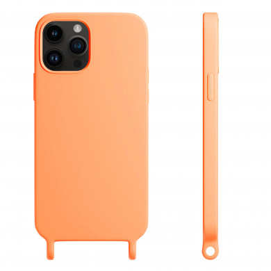 Coque anneaux silicone liquide compatible iPhone 13 PRO - Orange