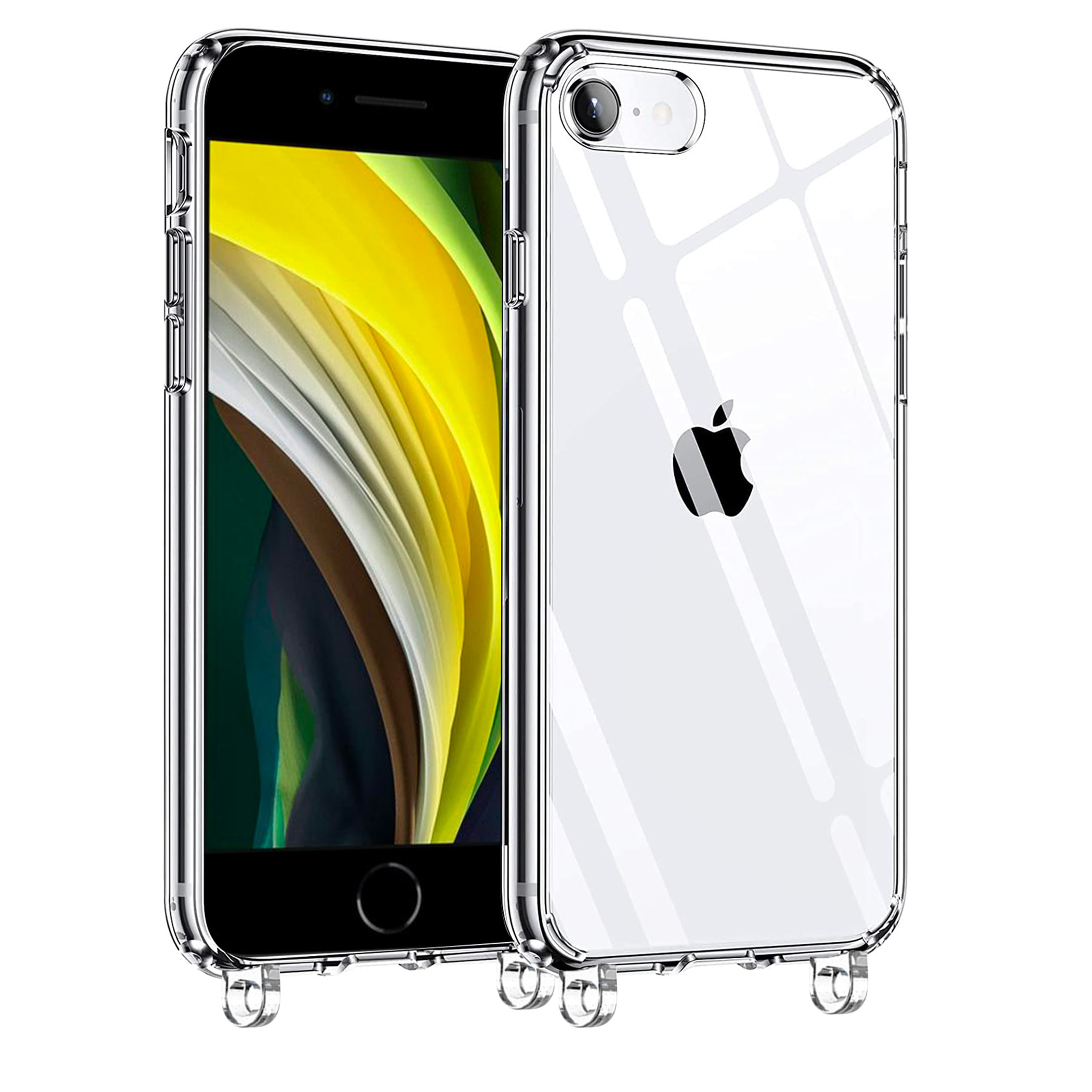 Coque anneaux silicone transparent compatible iPhone 6/7/8/SE/se2/se3