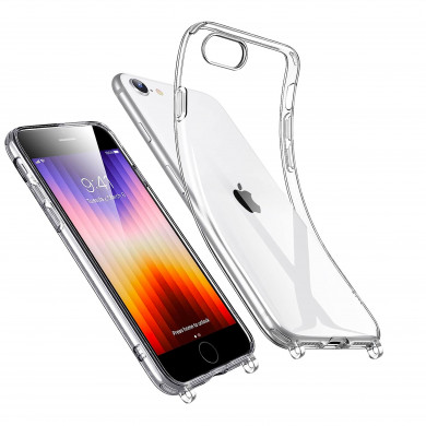 Coque anneaux silicone transparent compatible iPhone 6/7/8/SE/se2/se3