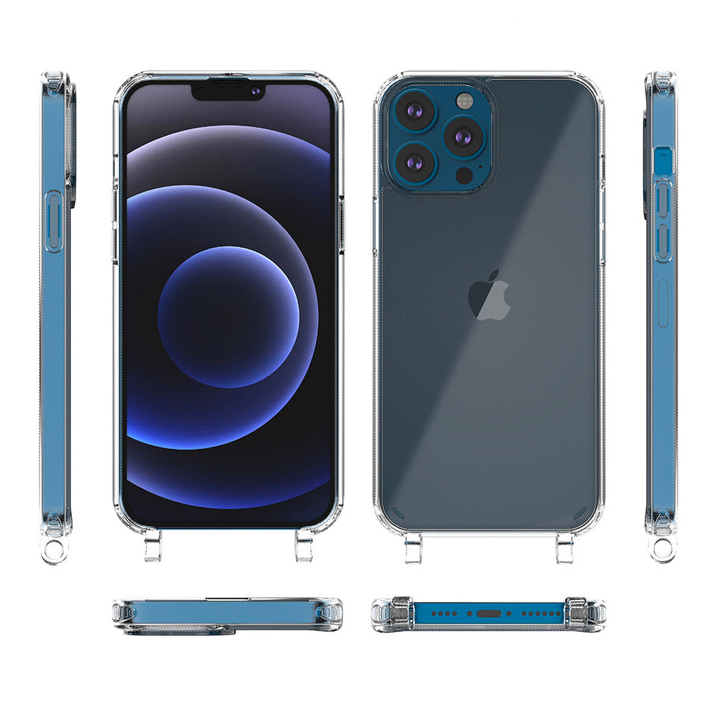 Coque anneaux silicone transparent compatible iPhone 11 pro