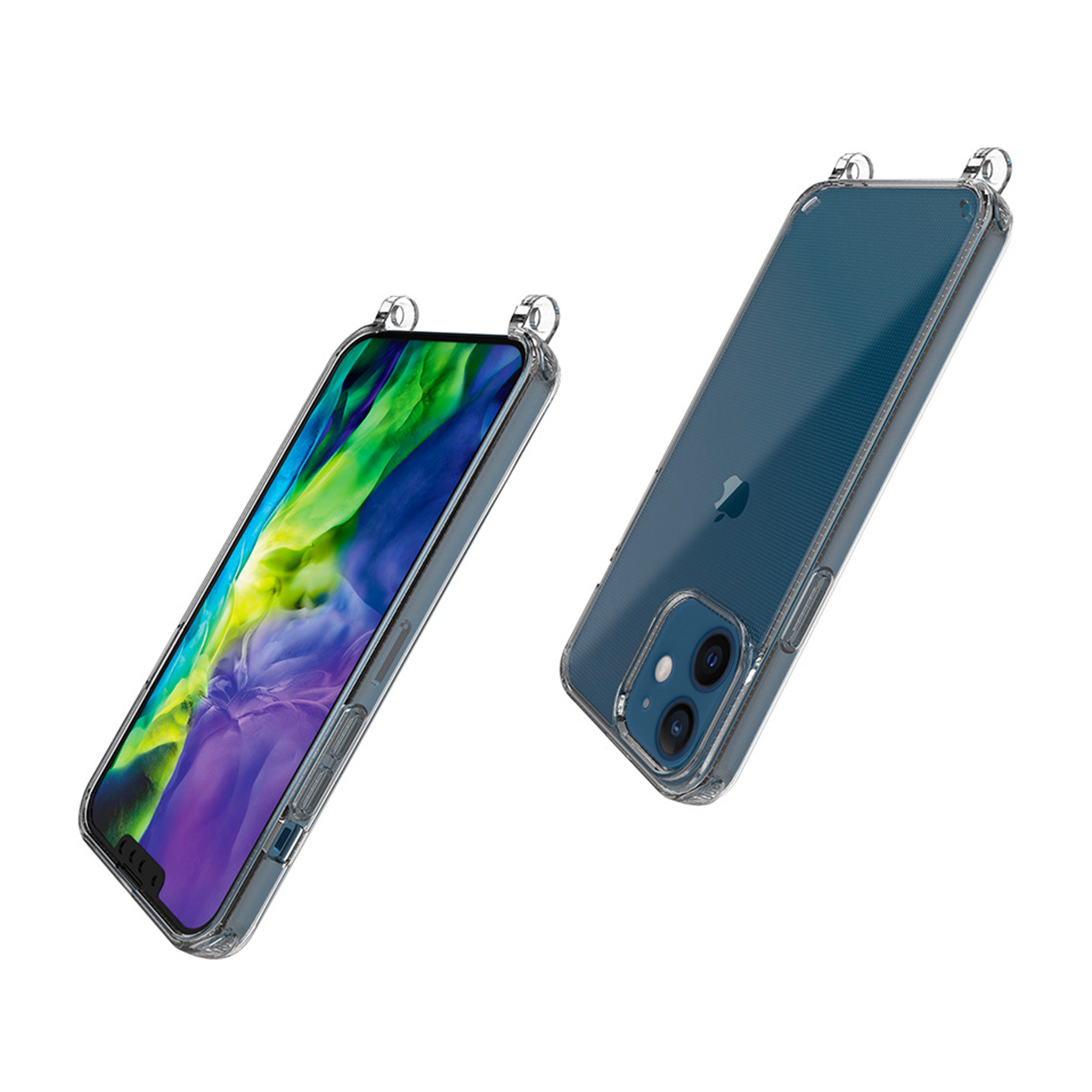 Coque anneaux silicone transparent compatible iPhone 12 mini