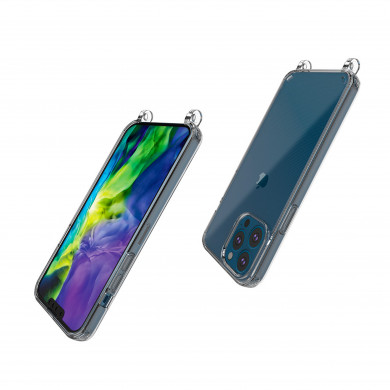 Coque anneaux silicone transparent compatible iPhone 12 pro max