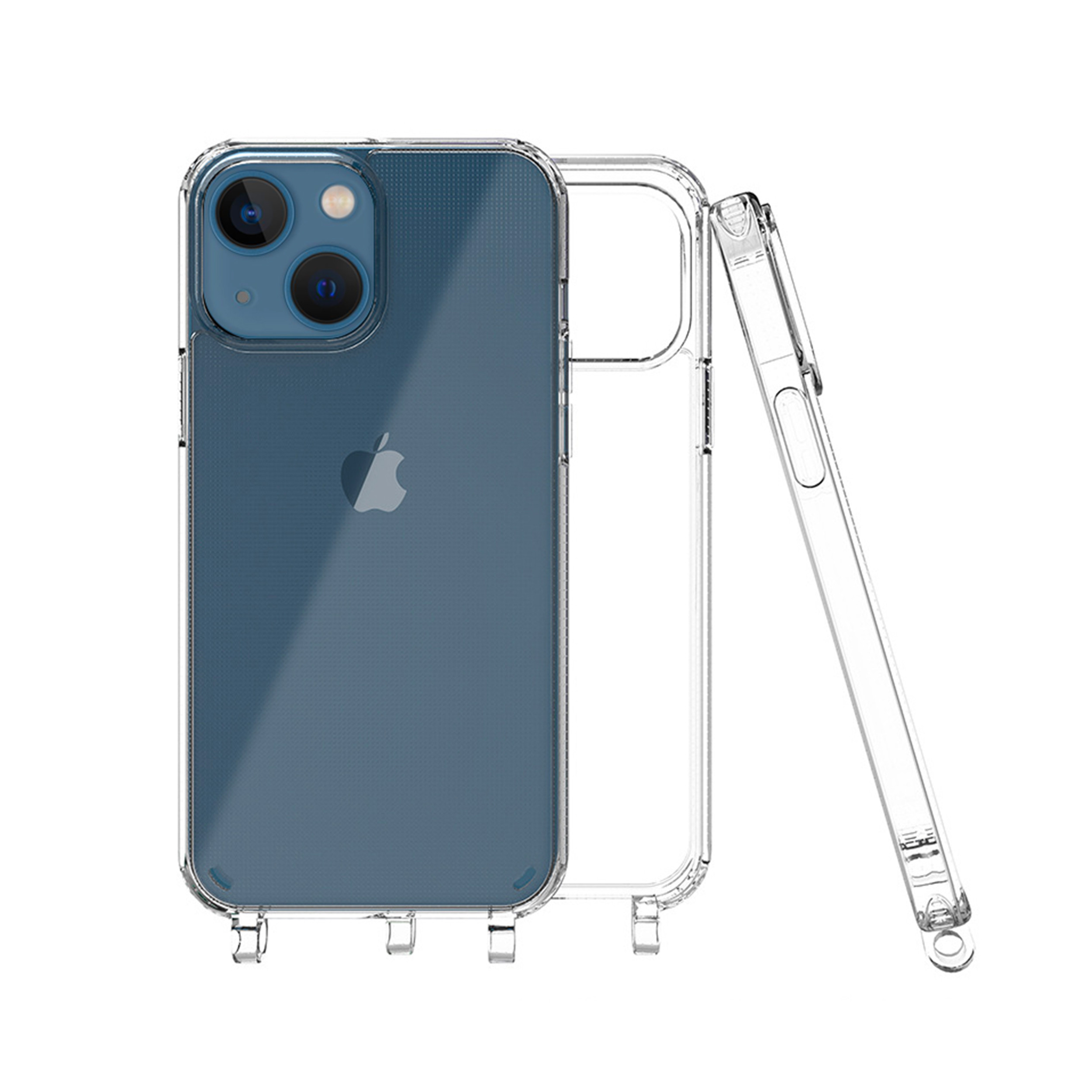 Coque anneaux silicone transparent compatible iPhone 13 mini