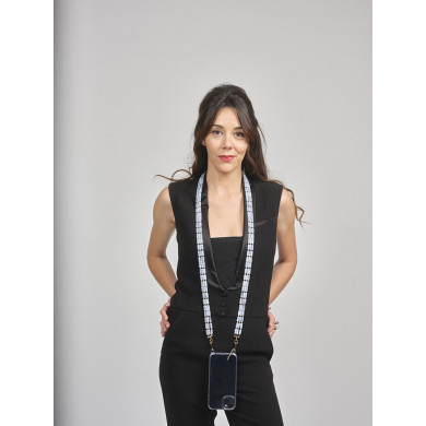 Chaîne perles 120cm Austin - Blanc translucide