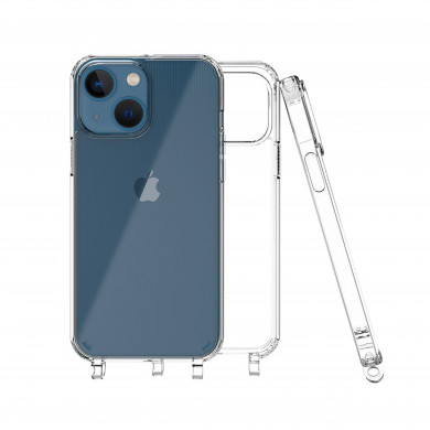 Coque anneaux silicone transparent compatible iPhone 13