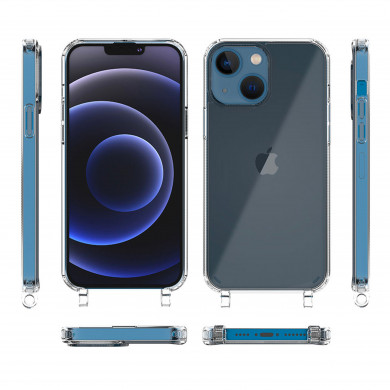 Coque anneaux silicone transparent compatible iPhone 13