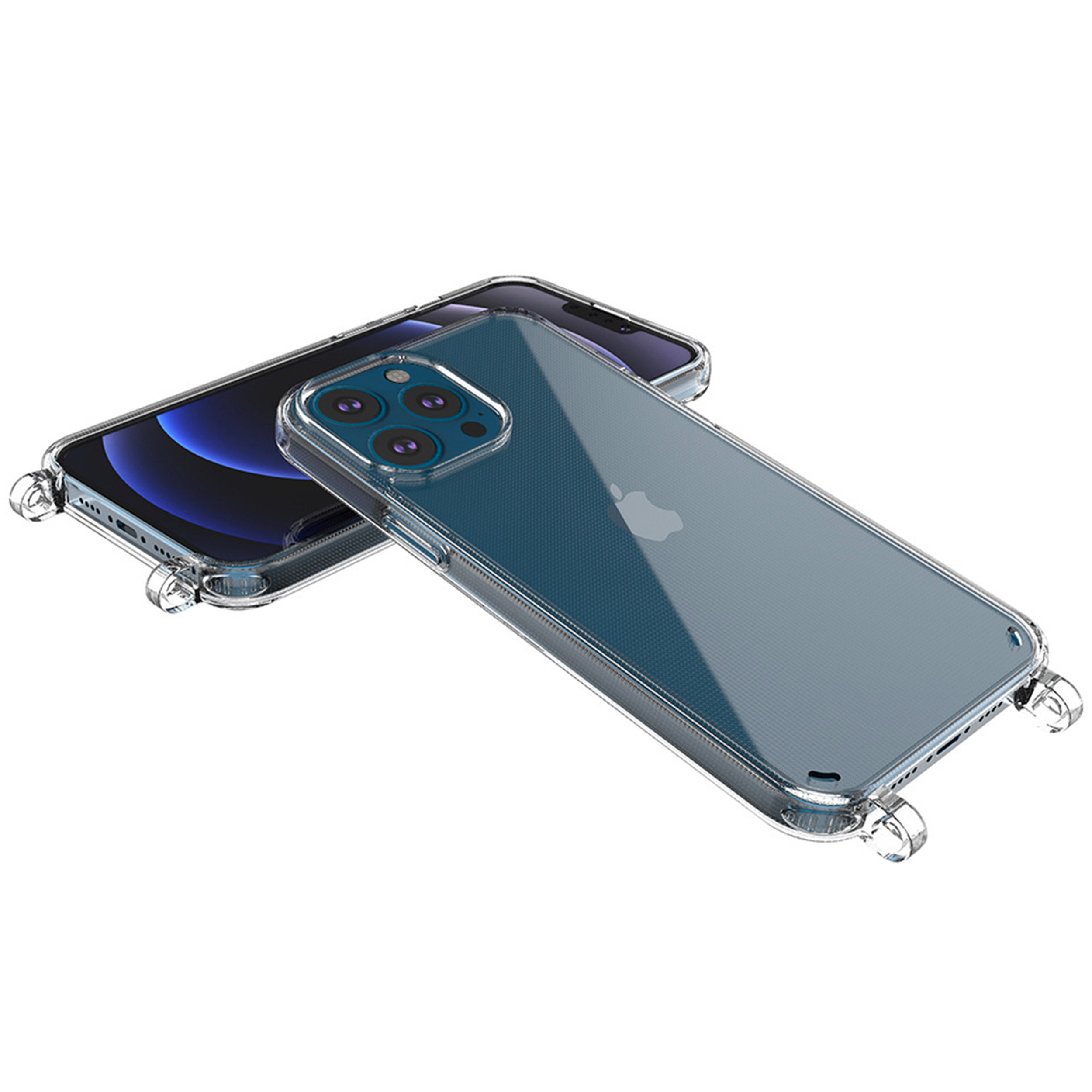 Coque anneaux silicone transparent compatible iPhone 13 Pro Max