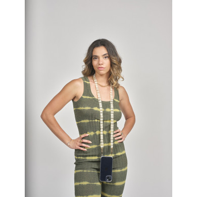 Chaîne perles 120cm Austin - Beige