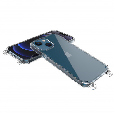 Coque anneaux silicone transparent compatible iPhone 14 Plus