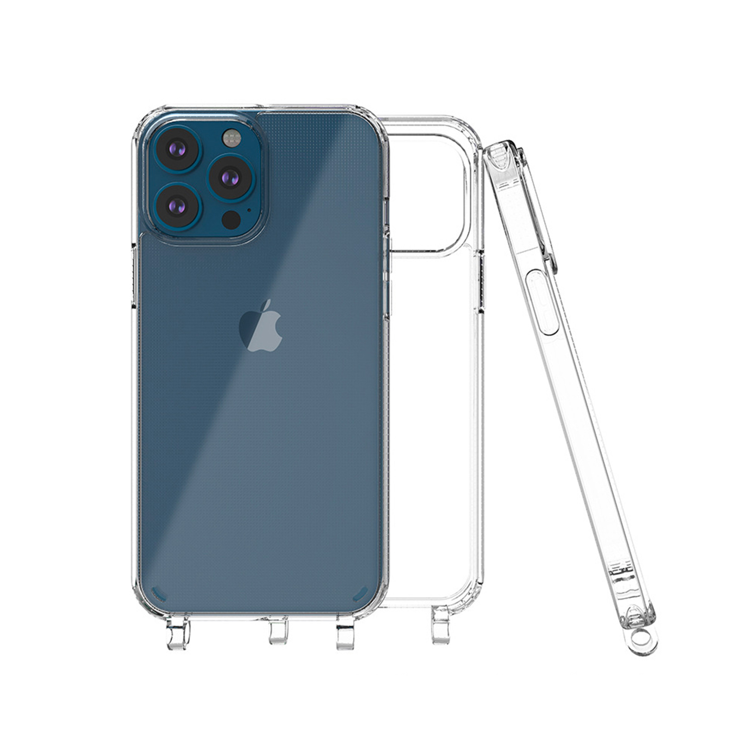 Coque anneaux silicone transparent compatible iPhone 14 Pro Max