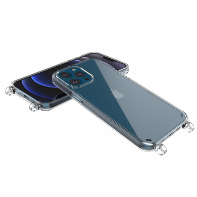 Coque anneaux silicone transparent compatible iPhone 14 Pro Max