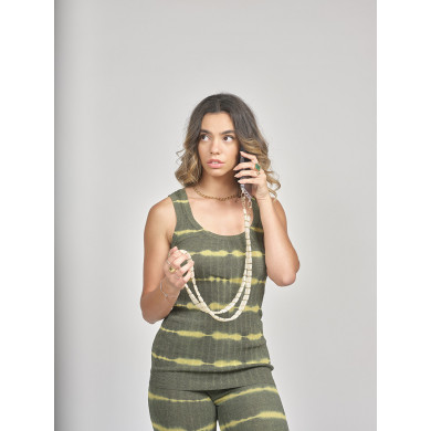 Chaîne perles 120cm Austin - Beige