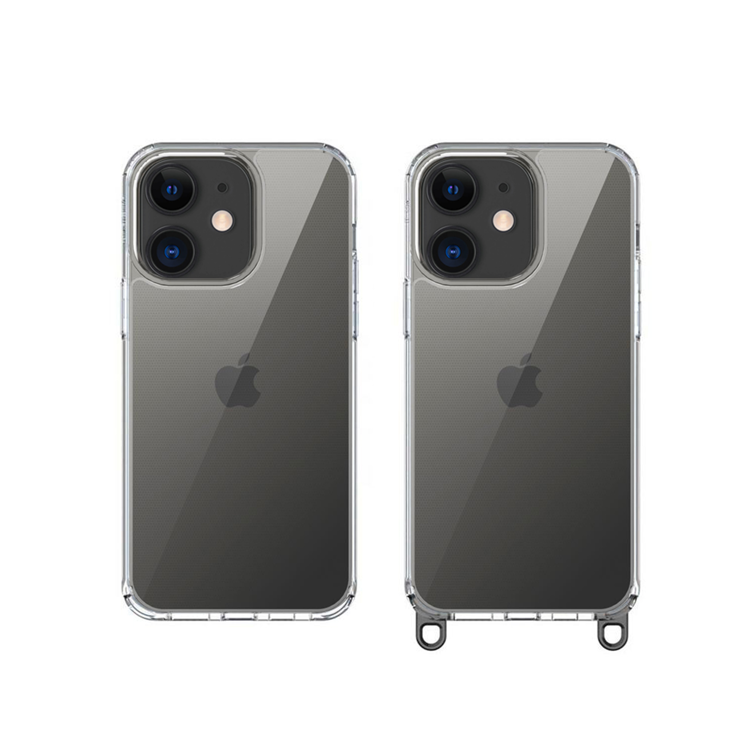 Coque silicone transparent avec anneaux amovible  compatible iPhone 11