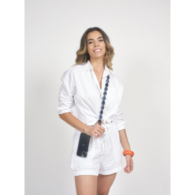 Chaîne perles M 120cm Vitoria - Bleu