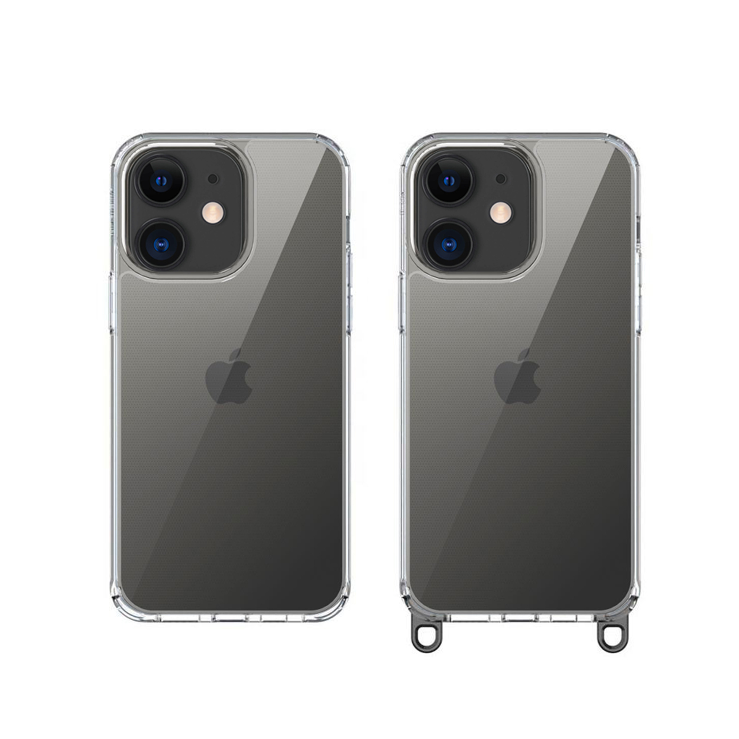 Coque silicone transparent avec anneaux amovible  compatible iPhone 12/12 Pro