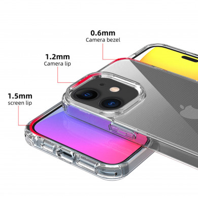 Coque silicone transparent avec anneaux amovible  compatible iPhone 12/12 Pro