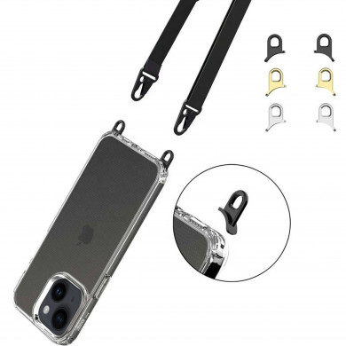 Coque silicone transparent avec anneaux amovible  compatible iPhone 13