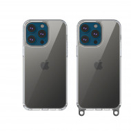 Coque silicone transparent avec anneaux amovible  compatible iPhone 13 Pro