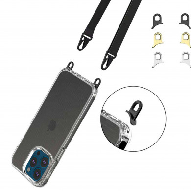 Coque silicone transparent avec anneaux amovible  compatible iPhone 13 Pro Max