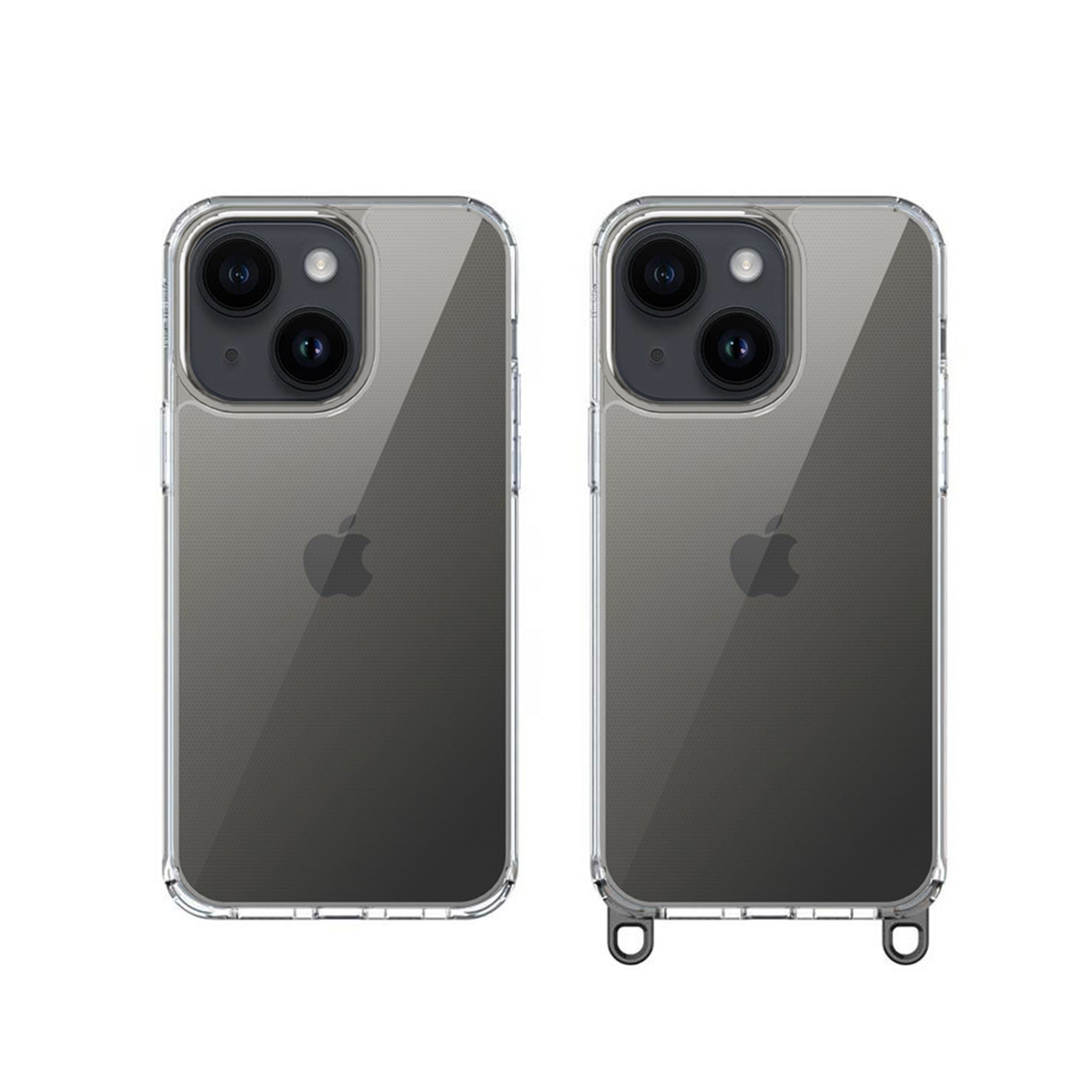 Coque silicone transparent avec anneaux amovible  compatible iPhone 14