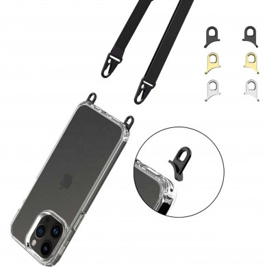 Coque silicone transparent avec anneaux amovible  compatible iPhone 14 Pro