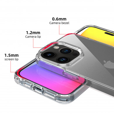 Coque silicone transparent avec anneaux amovible  compatible iPhone 14 Pro