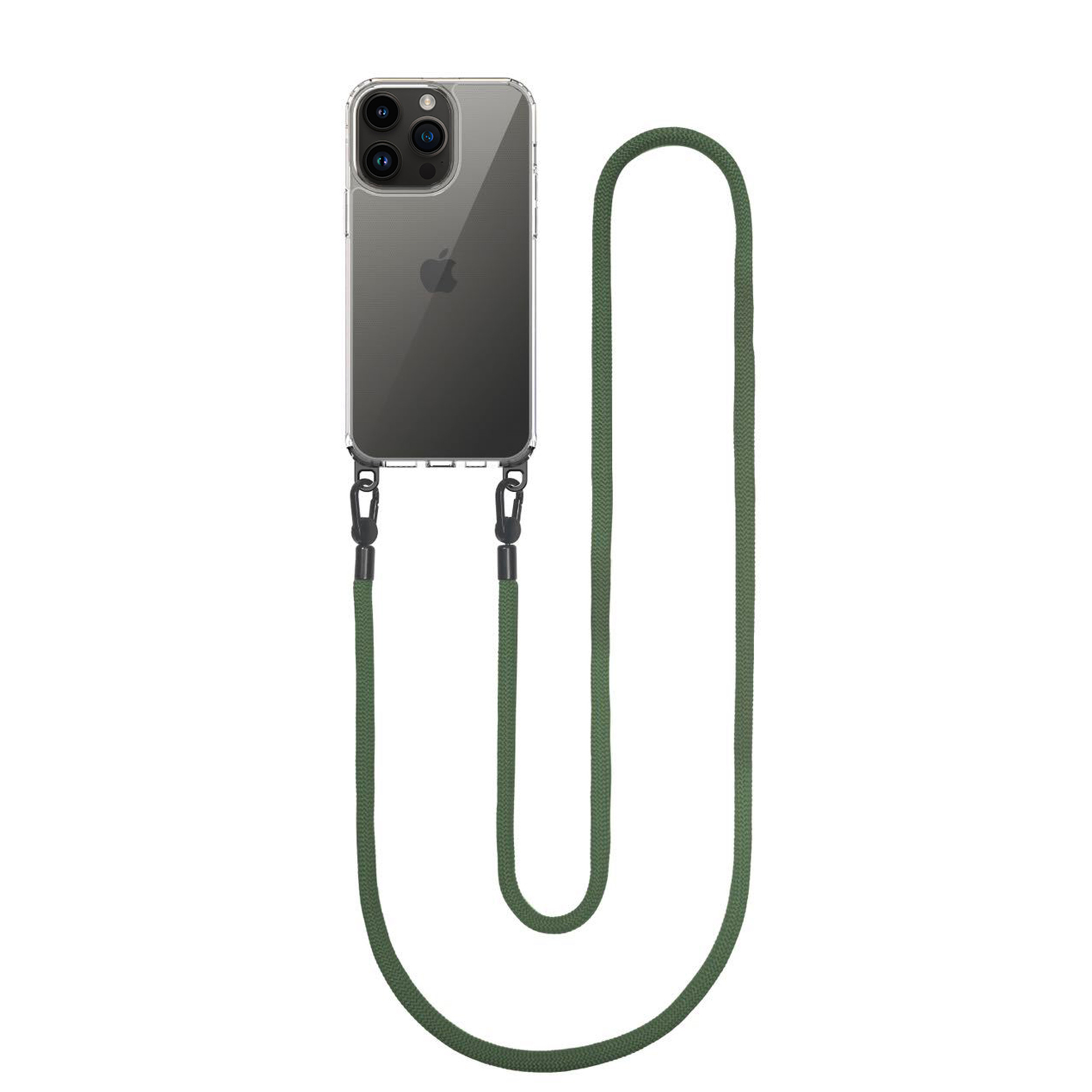 Coque silicone transparent avec anneaux amovible  compatible iPhone 14 Pro