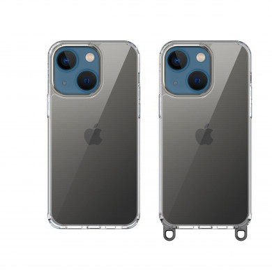 Coque silicone transparent avec anneaux amovible  compatible iPhone 14 Plus