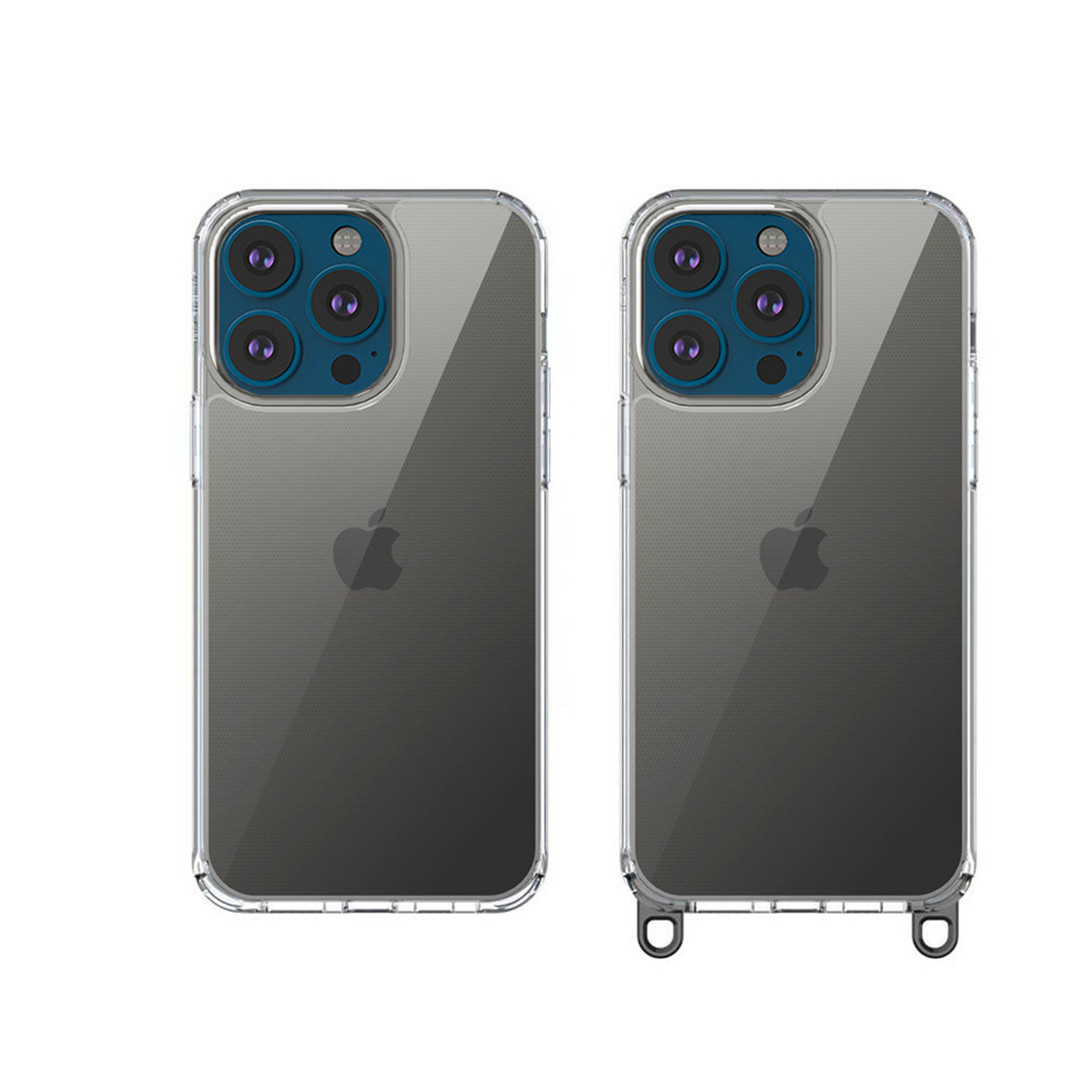 Coque silicone transparent avec anneaux amovible  compatible iPhone 14 Pro Max