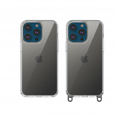 Coque silicone transparent avec anneaux amovible  compatible iPhone 14 Pro Max