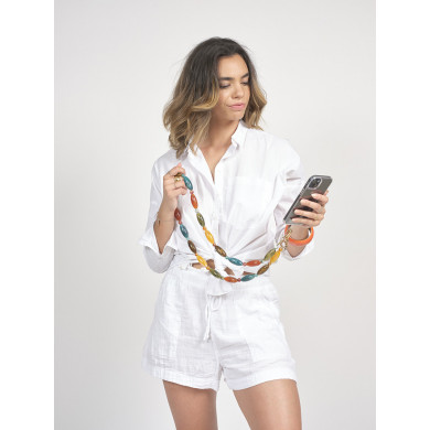 Chaîne perles M 123cm Phoenix - Multicolore