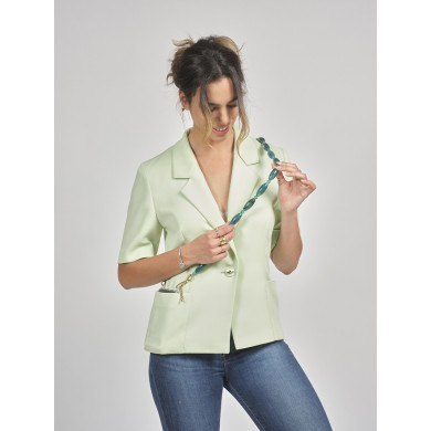 Chaîne perles M 123cm Phoenix - Bleu