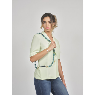 Chaîne perles M 123cm Phoenix - Bleu