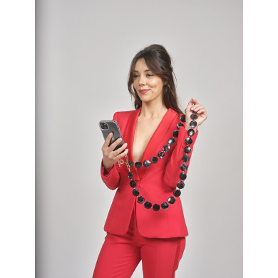 Chaîne perles M 122cm Los Angeles - Noir