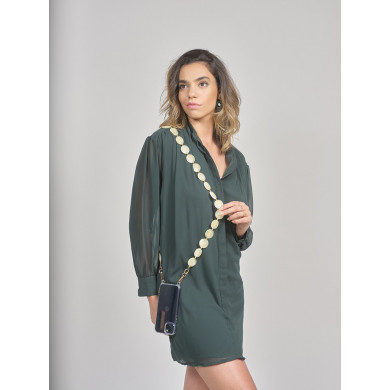 Chaîne perles M 122cm Los Angeles - Beige translucide