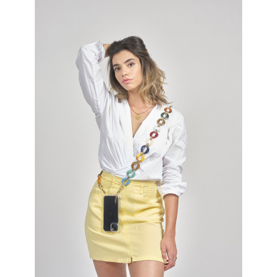 Chaîne maillons L 120cm Sofia - Multicolore & or