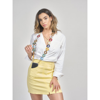 Chaîne maillons L 120cm Sofia - Multicolore & or