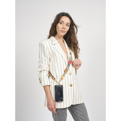 Chaîne maillons L 120cm Lagos - Multicolore & or