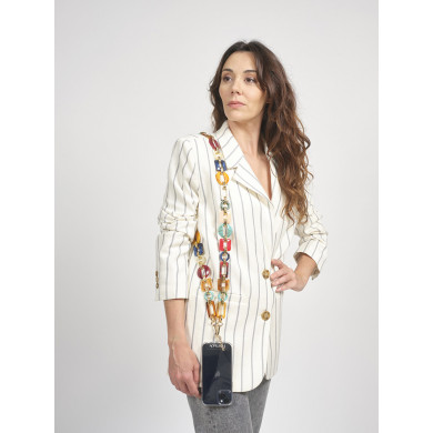 Chaîne maillons L 120cm Lagos - Multicolore & or